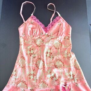 vintage Victoria's Secret babydoll slip dress nightgown Y2k floral satin small